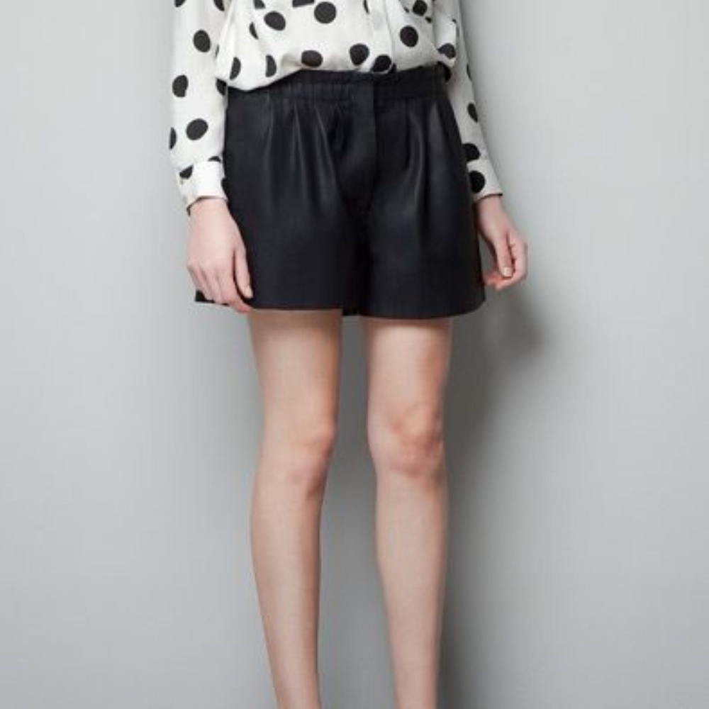 Zara Basic Leather Shorts